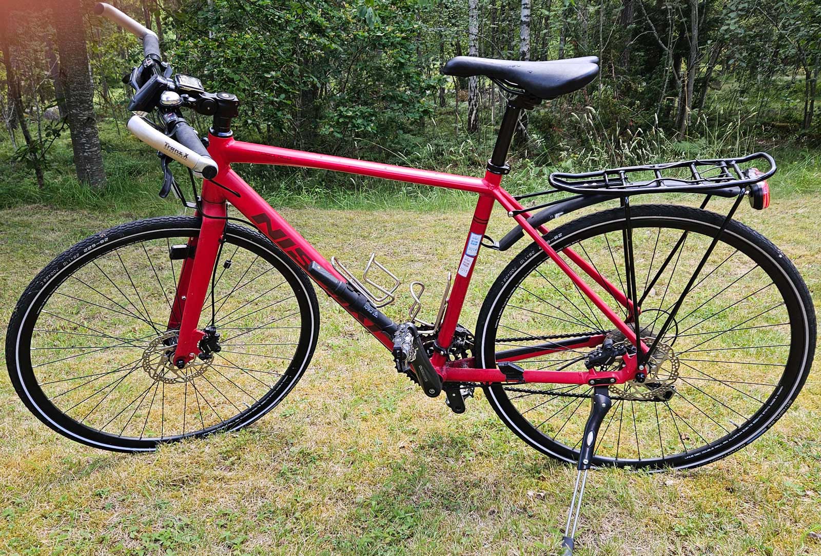 Min röda Nishiki PRO SLD på Blidö